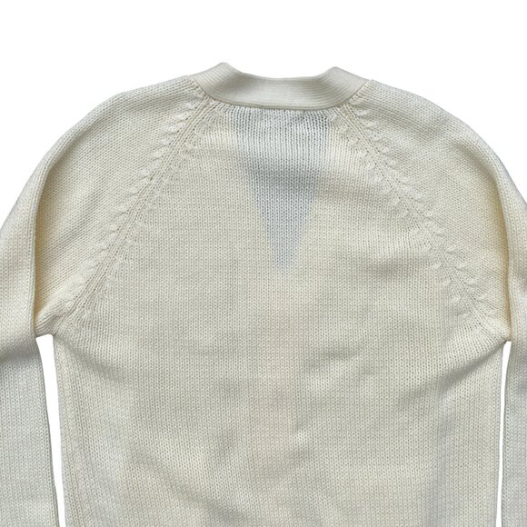 Vintage Cable Knit Fisherman Cardigan Academia Kurt Cobain Old Money Grandpa-XL - Picture 12 of 15